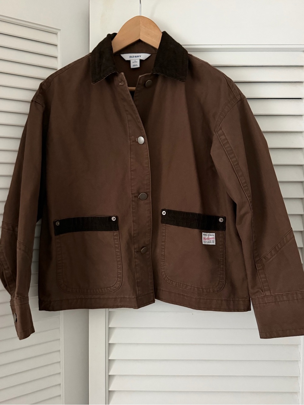 Old Navy Canvas Barn Jacket with Corduroy Trim